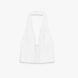 Zara Soft White Halter Top